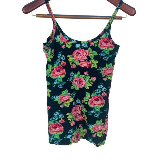 Vintage OP Womens Tank Sz M Betsey Roses Floral Punk Glam Feminine Coquette Boho - Picture 6 of 6
